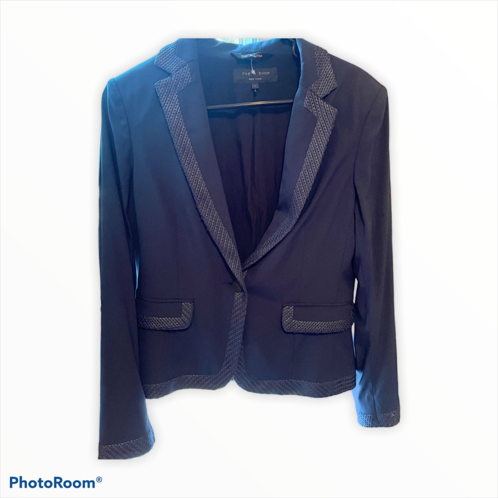 Rag & Bone Navy Blazer with Gray Trim